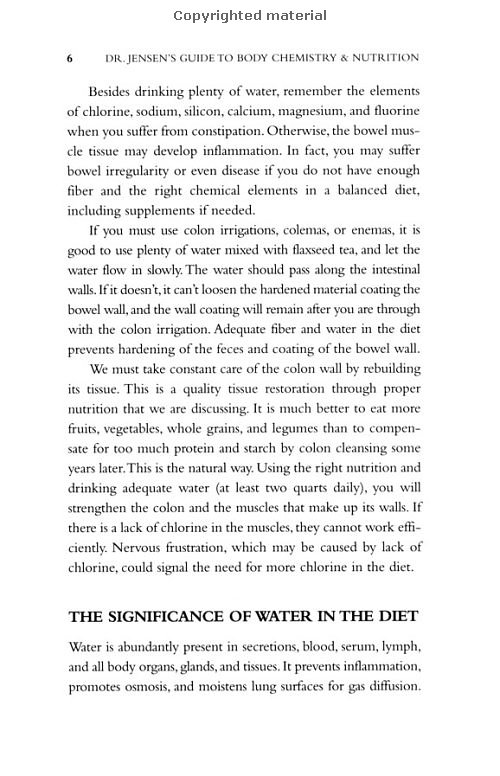 Click Here To See the NEXT image ( 17 ) (Dr.Jensens Guide To Body Chemistry and Nutrition <br>Excerpt 24 pages - begining of the book - Copyright  Dr. Bernard Jensen) 