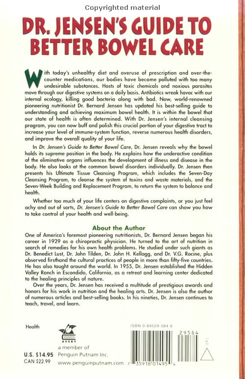 Click Here To See the NEXT image ( 2 ) (Dr.Jensens Guide To Better Bowel Care <br>Excerpt 9 pages - begining of the book - Copyright  Dr. Bernard Jensen) 