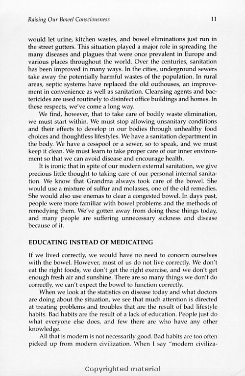 Click Here To See the NEXT image ( 6 ) (Dr.Jensens Guide To Better Bowel Care <br>Excerpt 9 pages - begining of the book - Copyright  Dr. Bernard Jensen) 