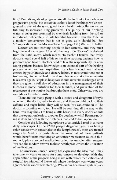 Click Here To See the NEXT image ( 7 ) (Dr.Jensens Guide To Better Bowel Care <br>Excerpt 9 pages - begining of the book - Copyright  Dr. Bernard Jensen) 