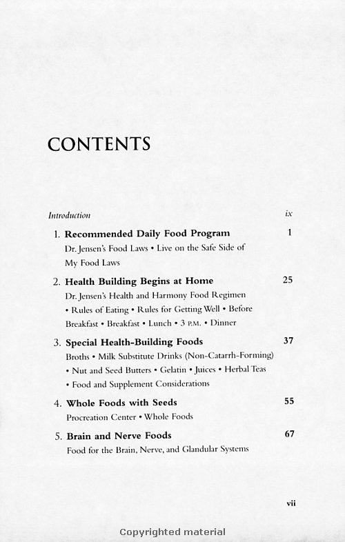 Click Here To See the NEXT image ( 5 ) (Dr.Jensens Nutrition Handbook <br>Excerpt 20 pages - begining of the book - Copyright  Dr. Bernard Jensen) 