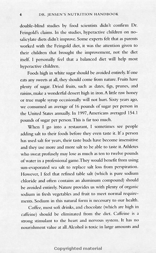 Click Here To See the NEXT image ( 10 ) (Dr.Jensens Nutrition Handbook <br>Excerpt 20 pages - begining of the book - Copyright  Dr. Bernard Jensen) 