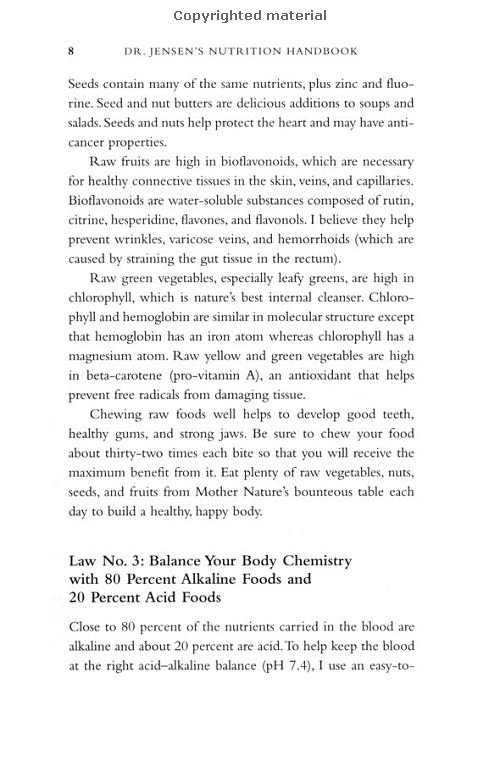 Click Here To See the NEXT image ( 14 ) (Dr.Jensens Nutrition Handbook <br>Excerpt 20 pages - begining of the book - Copyright  Dr. Bernard Jensen) 