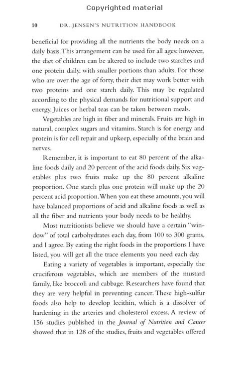 Click Here To See the NEXT image ( 16 ) (Dr.Jensens Nutrition Handbook <br>Excerpt 20 pages - begining of the book - Copyright  Dr. Bernard Jensen) 