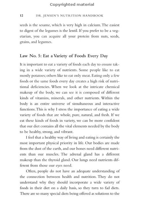 Click Here To See the NEXT image ( 18 ) (Dr.Jensens Nutrition Handbook <br>Excerpt 20 pages - begining of the book - Copyright  Dr. Bernard Jensen) 