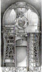 Drawing of a telescope on