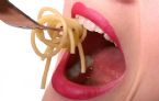 Eating spaghetti