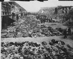 Rows of bodies of dead inmates fill the yard of Lager Nordhausen a Ges