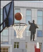 Lenin plays basketball