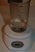 125 ml of water = 124 grams