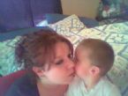 Getting sweet kisses from Ayden