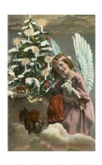 A Happy Christmas Cherub and Tree