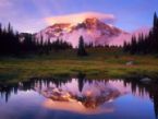 Mount Rainier and Lenticular Cloud Reflected at Sunset Washington smal