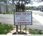 silly signs sales signs neighbour asshole