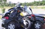 Motorbike making love with a  car