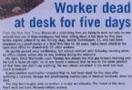 worker dead at desk for 5 days