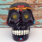 black mexican skull money box