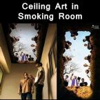 Ceiling art in smoking room