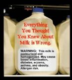 Pasteurized and homogenized milk warning