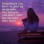 Give up on people