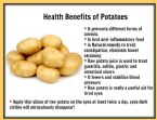 Health benefits of potatoes