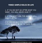 three simple rules in life