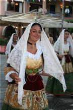 Traditional wear presented on the Madonna del Naufrago Festival in Villasimius, Sardegna