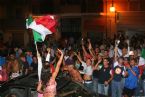 Citizens of Villasimius celebrating the Football World Cup victory