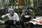 Eating Fresh Salmon Soup after fishing Vladimir Putin Kamchatka, Russia 2005 050