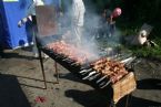 Grilling delicious shish-kebab, Petropavovsk-Kamchatski, Kamchatka, Russia, 2005