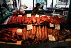 Smoked Salmon, Open Market on Petropavlovsk-Kamchatski, Kamchatka, Russia, 2005