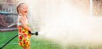 Girl spraying water