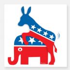 democrats on top square sticker 3 x 3