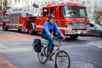 street cycling bike woman happy smile 