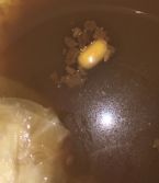 Yellow object in poop ... (Click to enlarge)