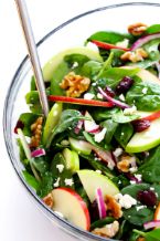 Easy Apple Spinach Salad Recipe Vegetarian Fall Vinaigrette 2