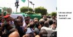 Libyans attend Gaddafi son funeral