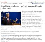 Ron Paul Now Considered Front Runner