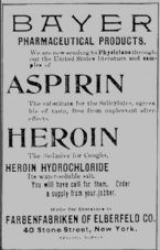 Bayer Heroin Hydrocloride by Farbenfabriken of Elberfeld CO NY